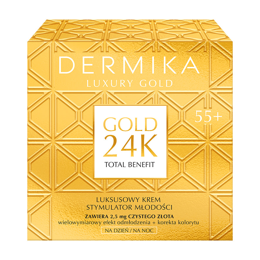 Tages- und Nachtgesichtscreme Dermika Gold 24K Total Benefit 55+, 50 ml 