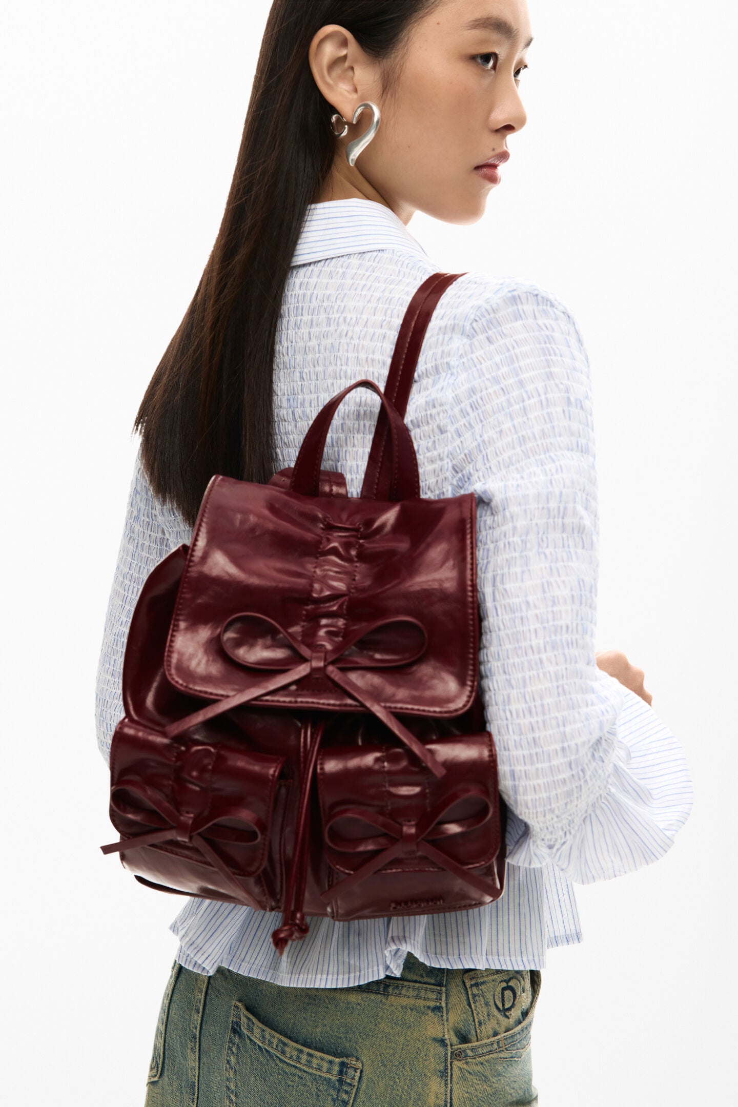DESIGUAL Women's backpack RODIO PRISA SHORT BURGUNDY 26SAKP09 Brand Desigual