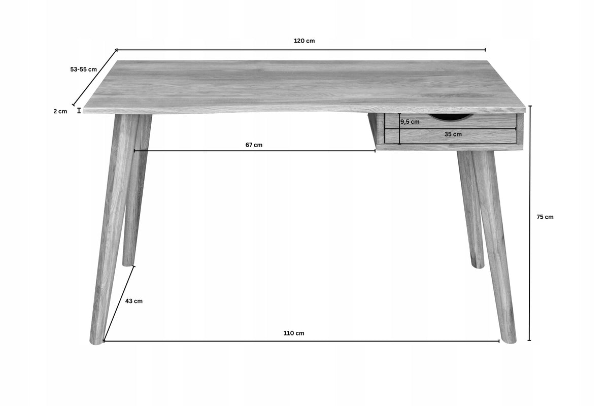 DESK 120 cm Wooden Oak Scandinavian PADUA EAN (GTIN) 4251213564728