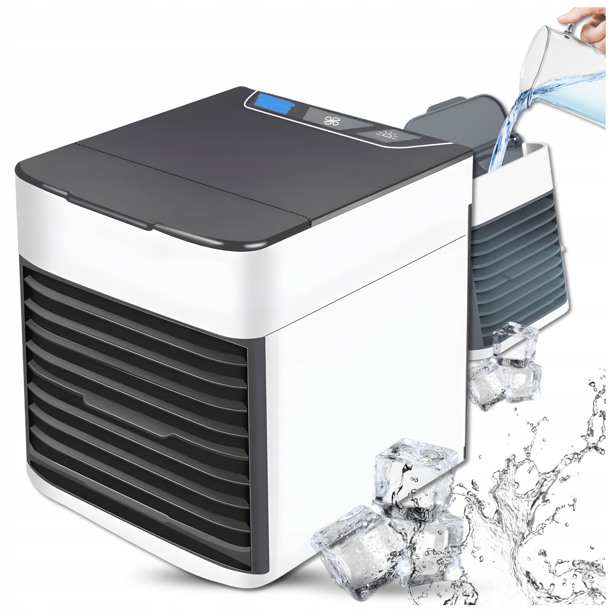 DESK AIR CONDITIONER WATER FAN ICE 3IN1 USB LED FAN+BAGS Packaging status original