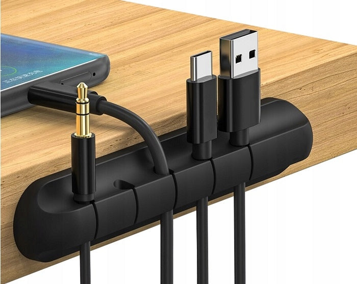 DESK CABLE ORGANIZER 116X23X14 MM ADHESIVE HOLDER Brand SATIS