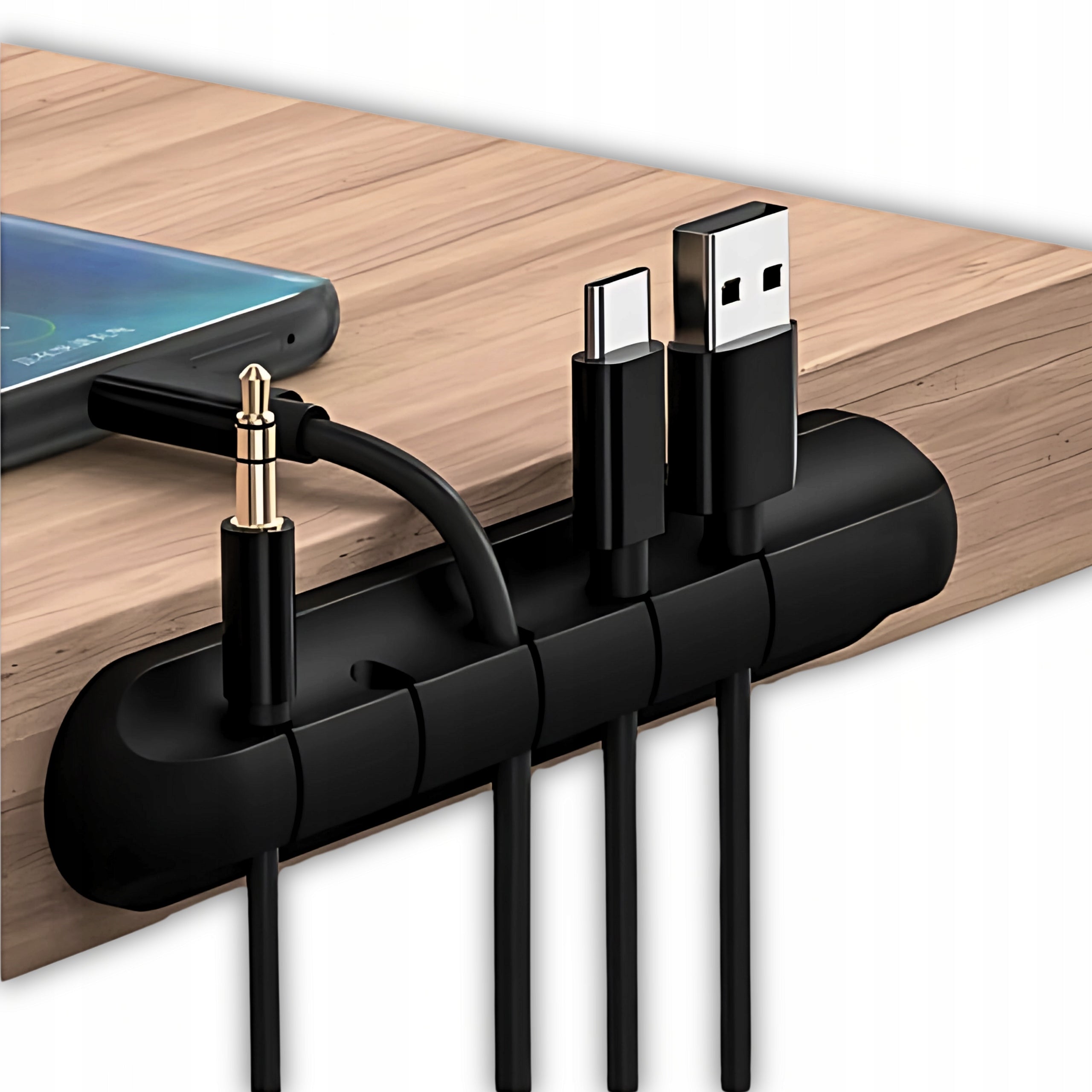 DESK CABLE ORGANIZER GLUE HOLDER BLACK FOR 5IN1 DESK WIRES Packaging status original