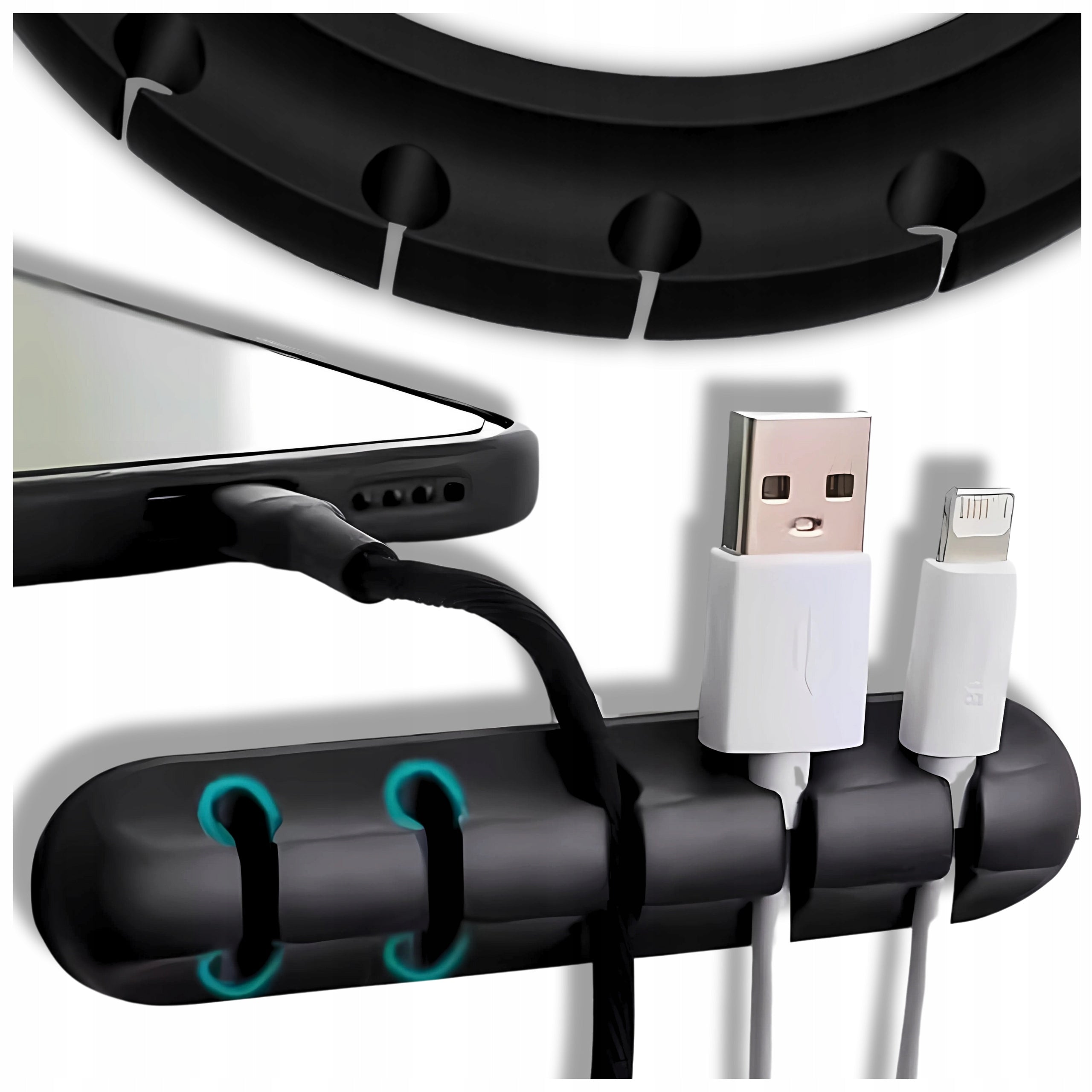 DESK CABLE ORGANIZER GLUE HOLDER BLACK FOR 5IN1 DESK WIRES