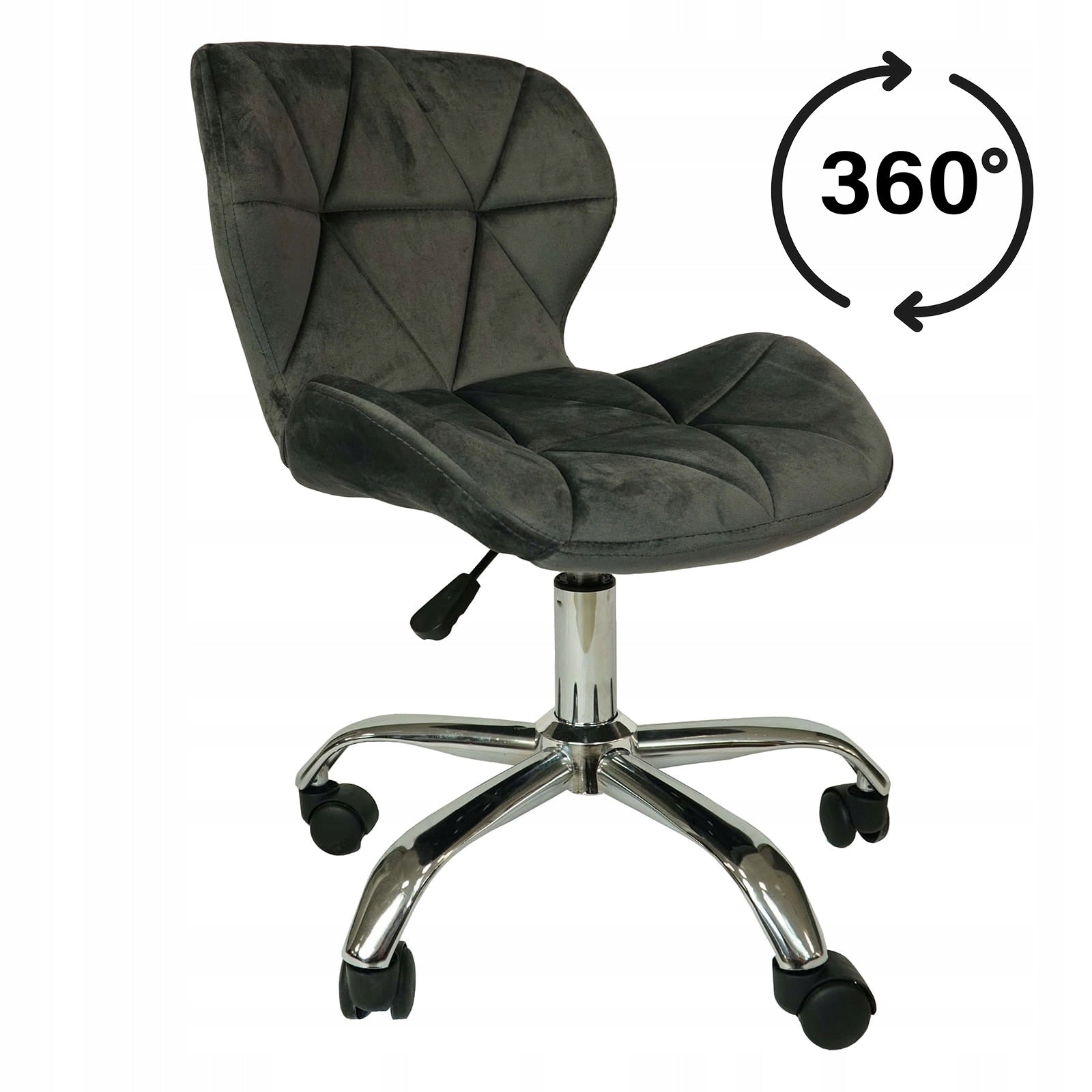 DESK CHAIR OFFICE CHAIR SWIVEL CHAIR VELOUR NERO C.POPIEL