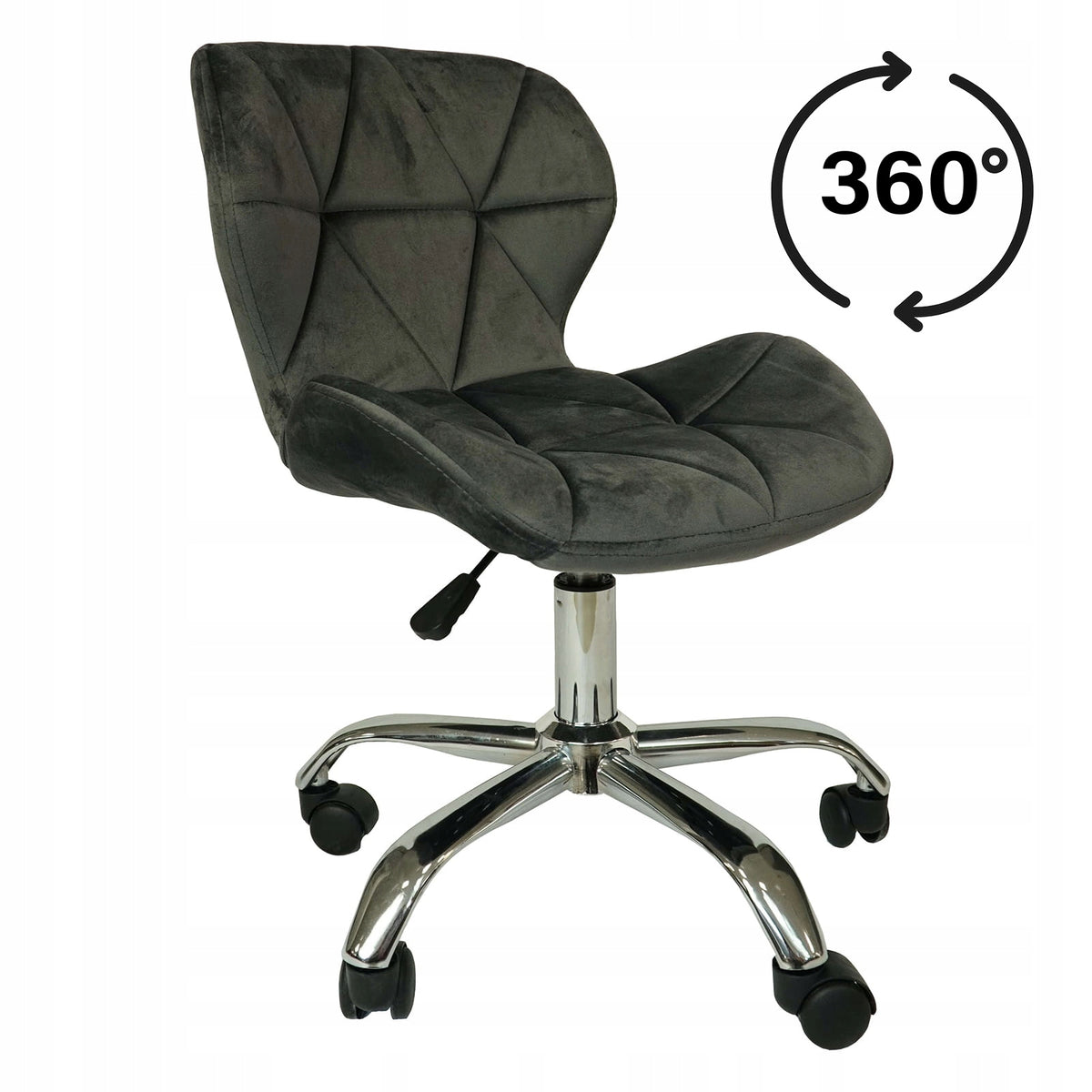 DESK CHAIR OFFICE CHAIR SWIVEL CHAIR VELOUR NERO C.POPIEL
