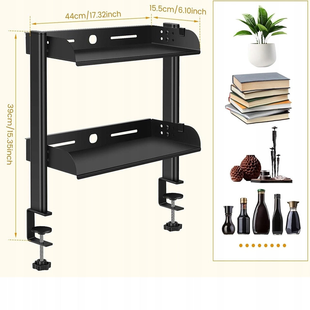 DESK EXTENSION SHELF ADJUSTMENT SPACETRONIK ORGANIZER BOOKCASE 2-TIER Packaging status original