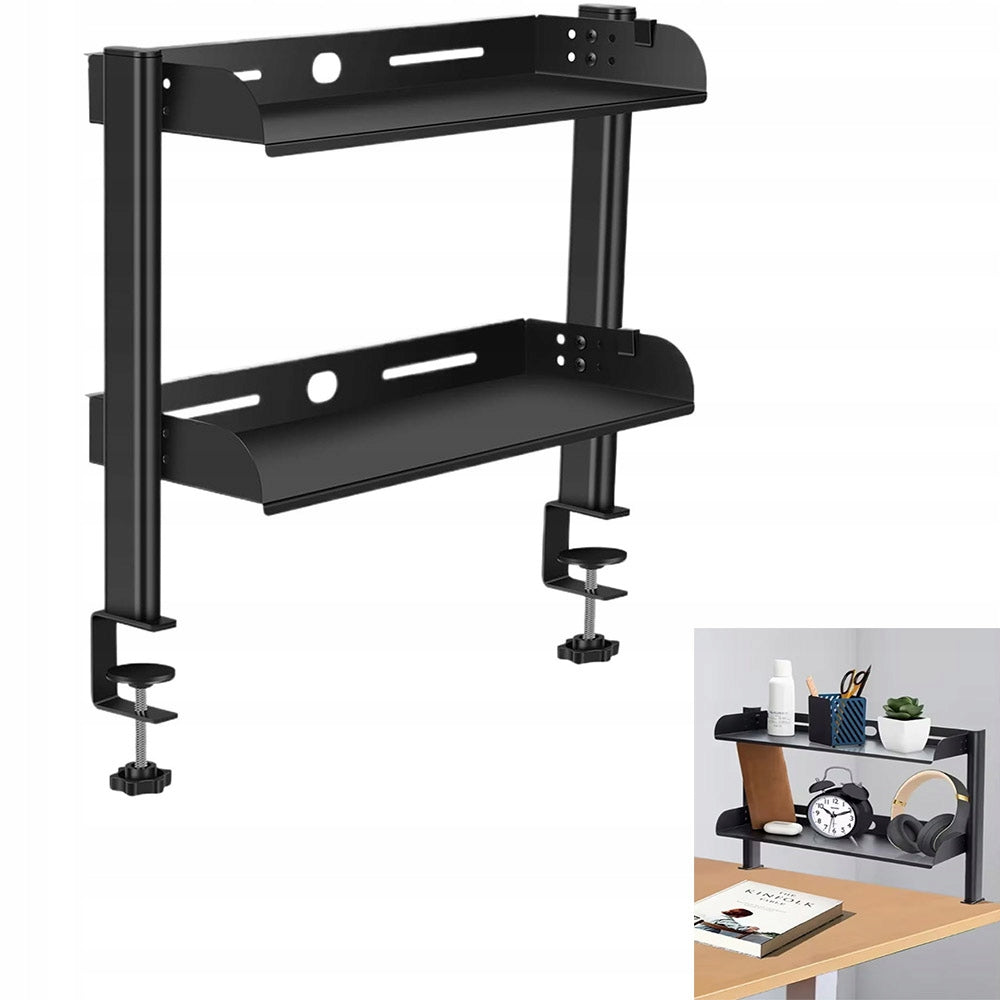 DESK EXTENSION SHELF ADJUSTMENT SPACETRONIK ORGANIZER BOOKCASE 2-TIER