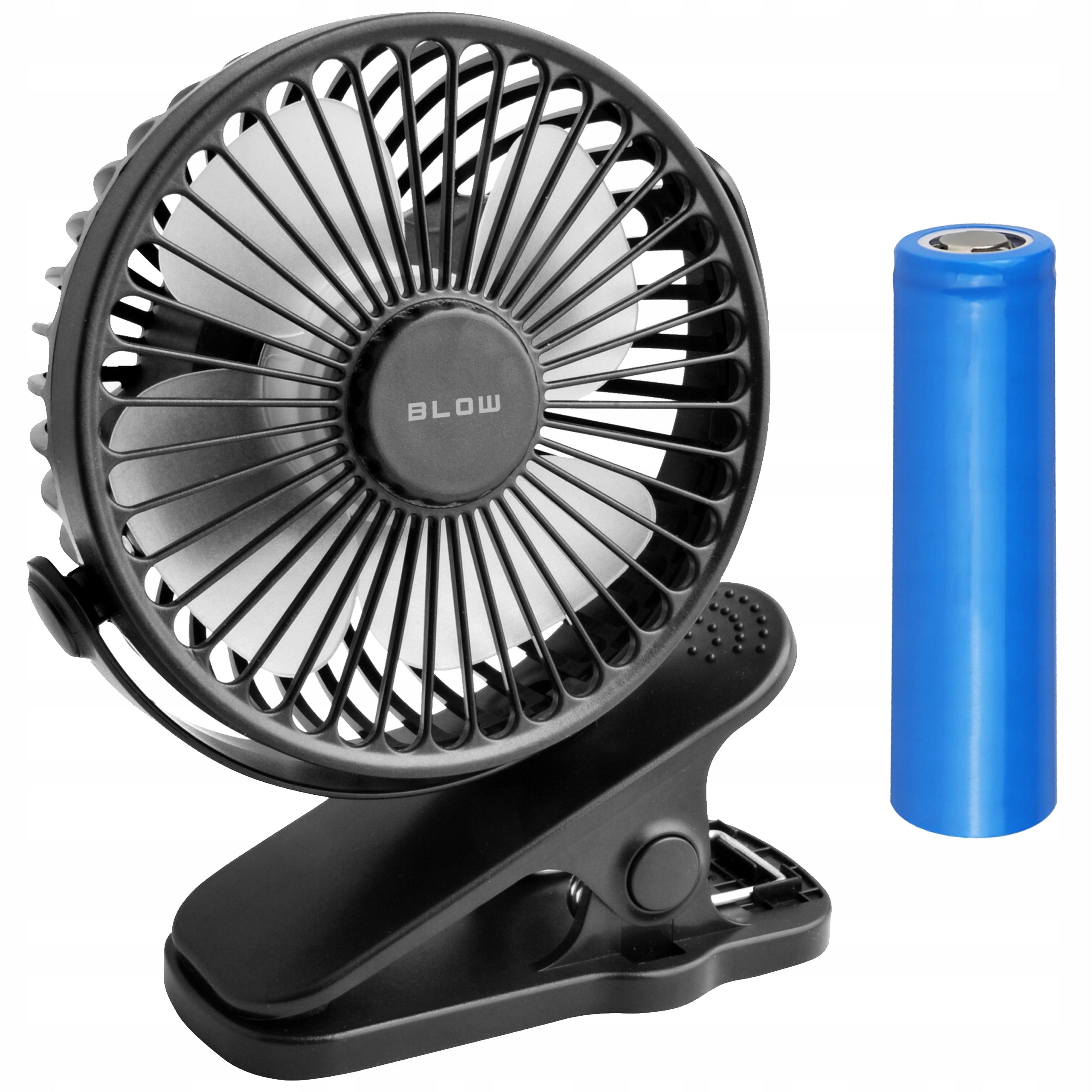 DESK FAN BLACK WITH CLIP USB QUIET PORTABLE BATTERY 3 MODES Manufacturer code 44-506#
