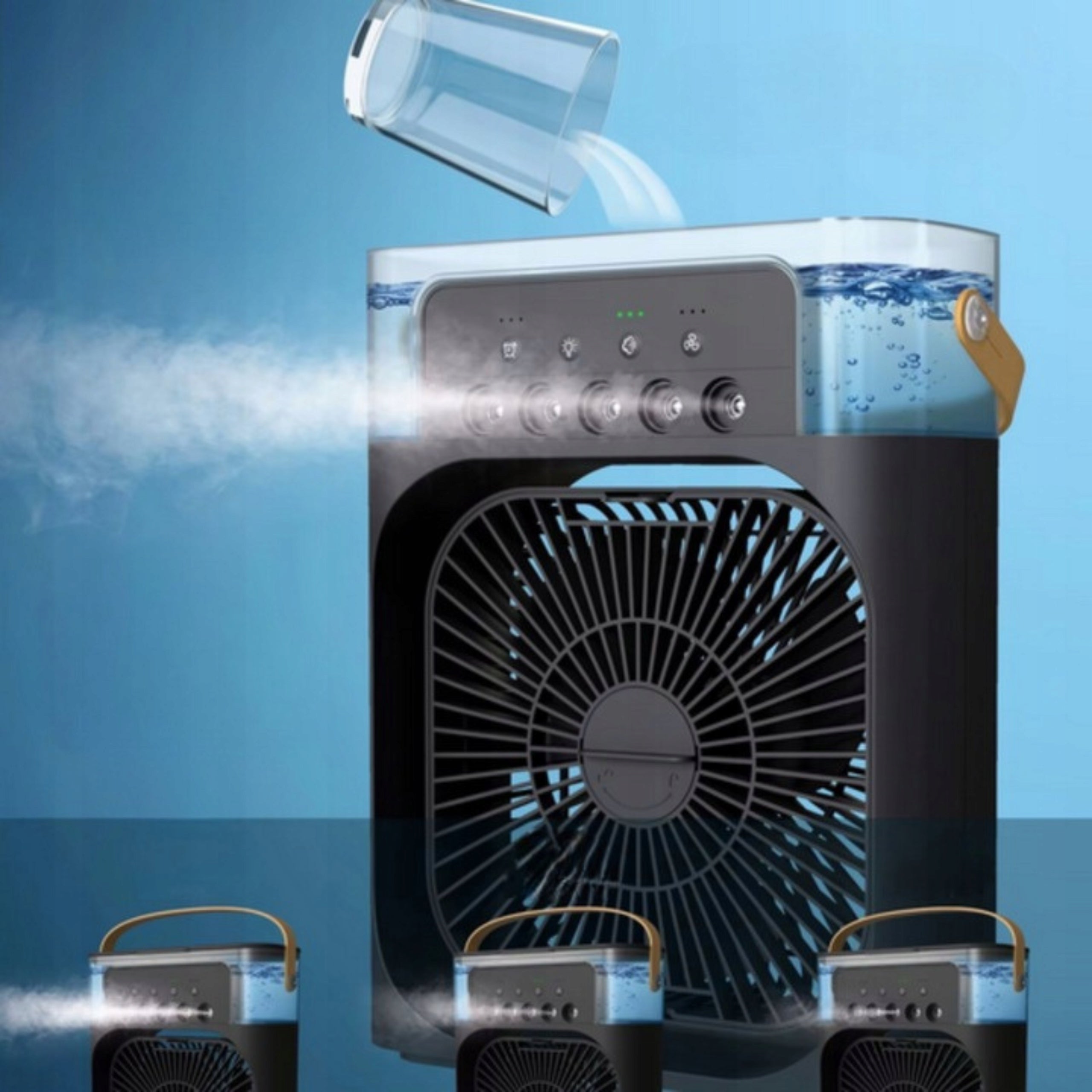 DESK FAN COLUMN FAN ROOM AIR CONDITIONER MIST WATER Dominant color black