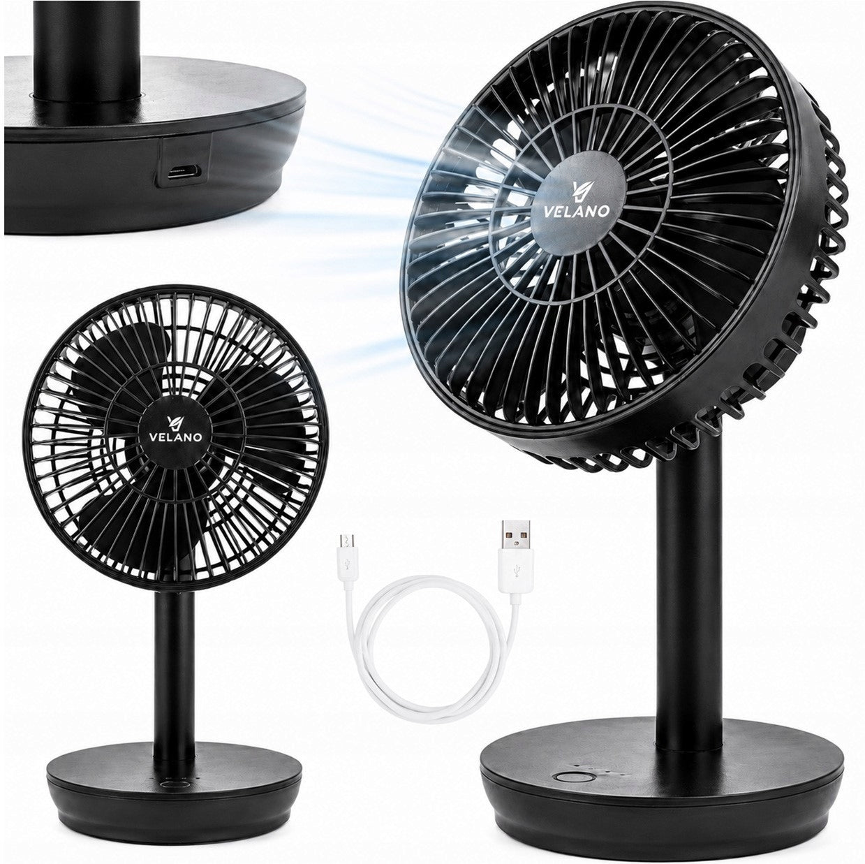 DESK FAN CORDLESS WIRELESS TABLE FAN QUIET