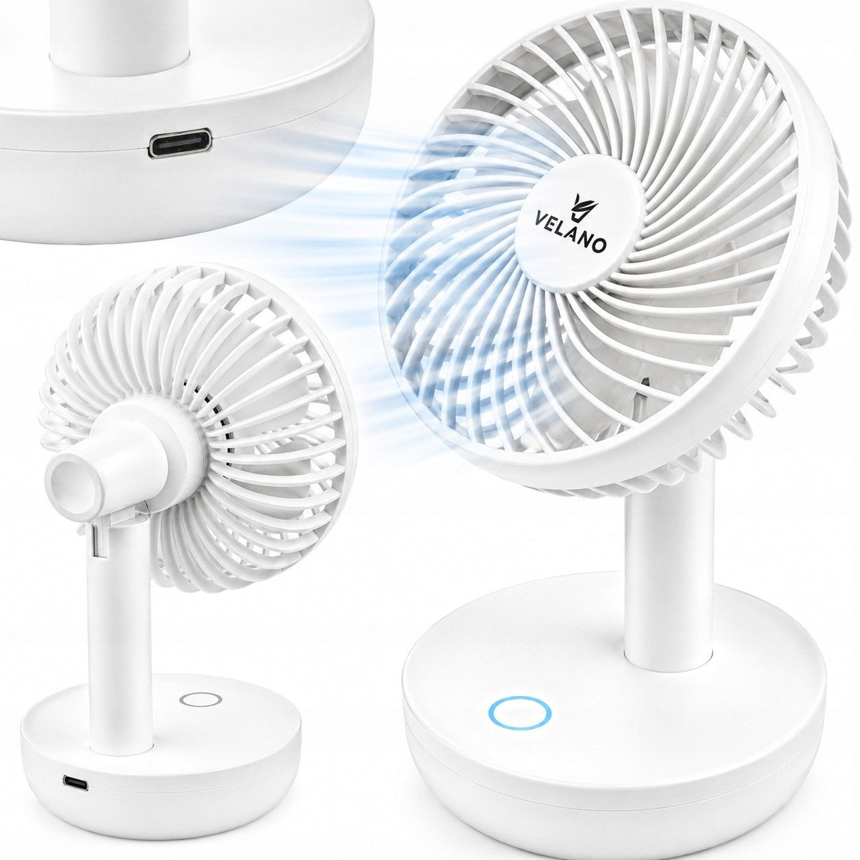DESK FAN CORDLESS WIRELESS TABLE FAN SMALL QUIET