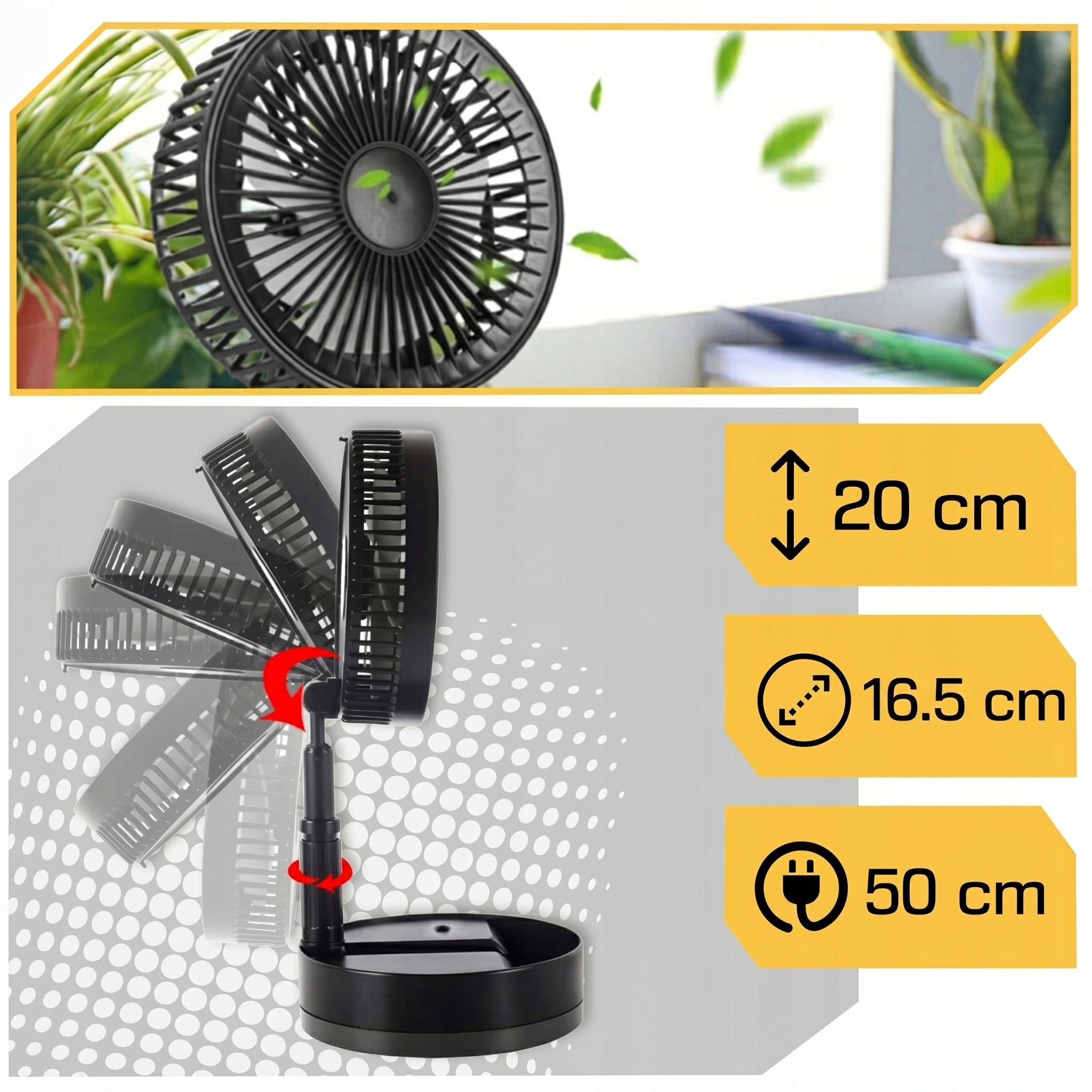 DESK FAN MINI WIRELESS FOLDING ADJUSTABLE Power supply rechargeable battery