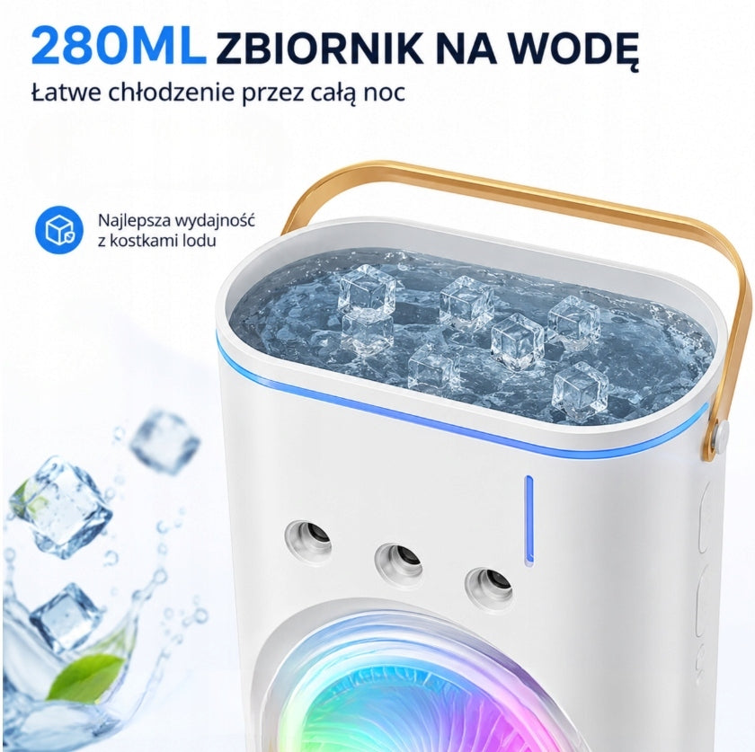 DESK FAN PORTABLE 4IN1 WATER AIR CONDITIONER USB REMOTE CONTROL Dominant color white