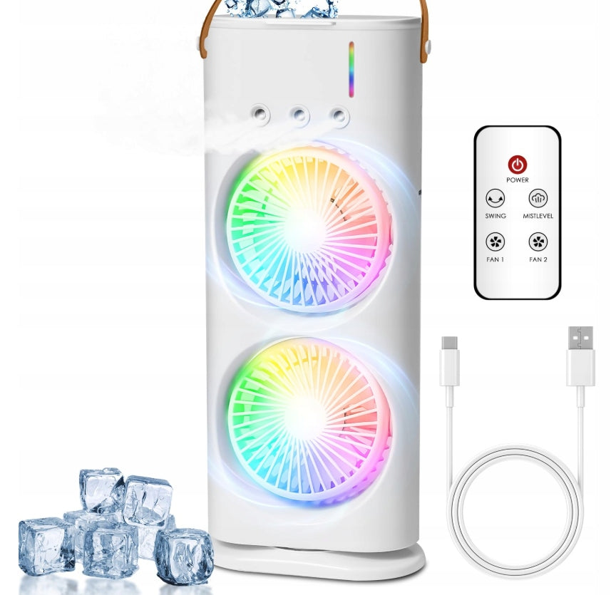 DESK FAN PORTABLE 4IN1 WATER AIR CONDITIONER USB REMOTE CONTROL