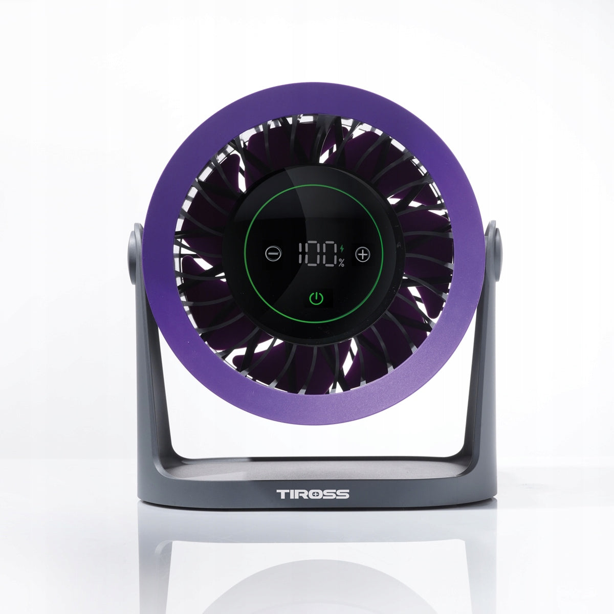 DESK FAN TABLE WINDMILL Rechargeable LCD 100modes powerful quiet Dominant color purple