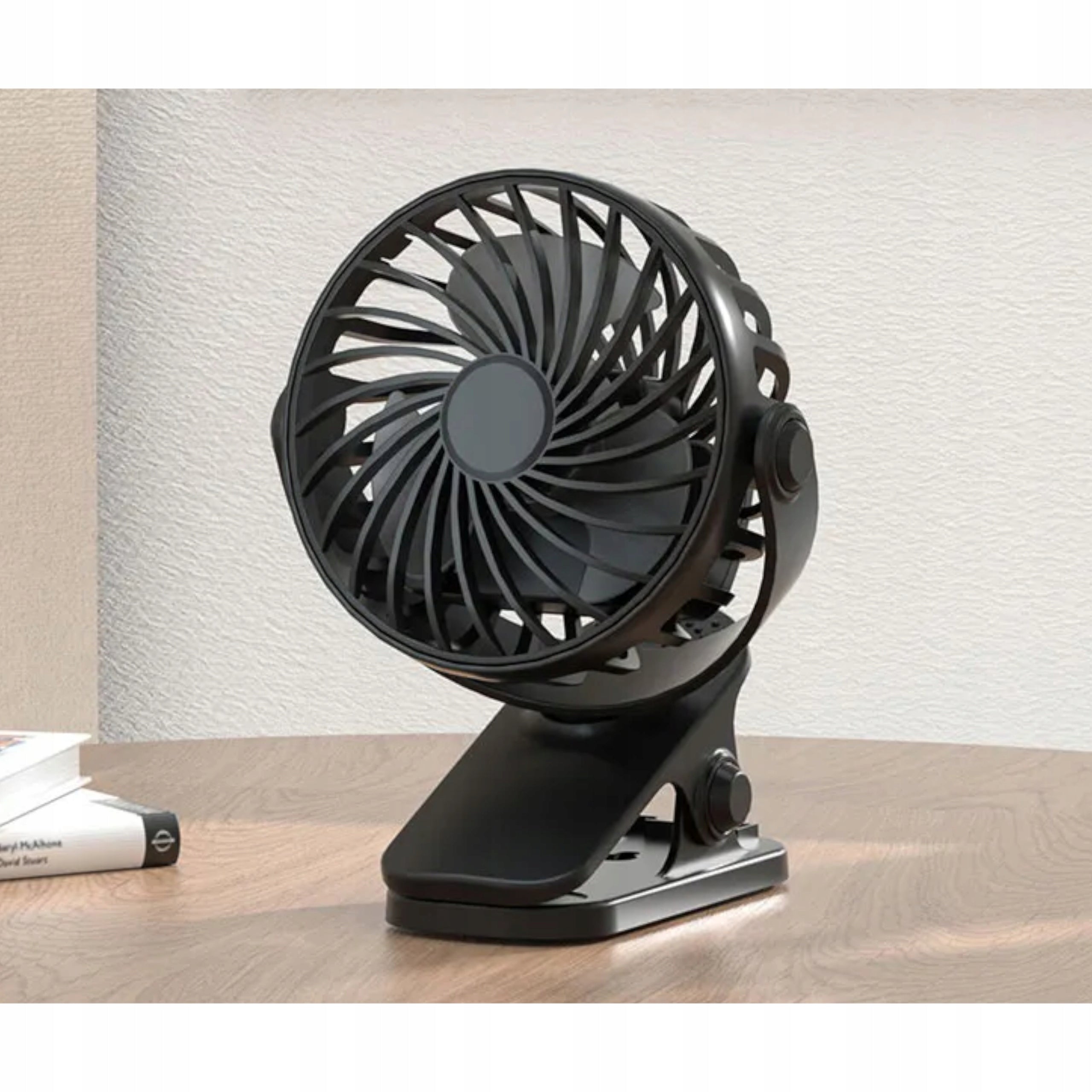 DESK FAN WINDMILL PORTABLE USB CLIP RECHARGEABLE 2400mAh 4 MODES Manufacturer code 44-505#