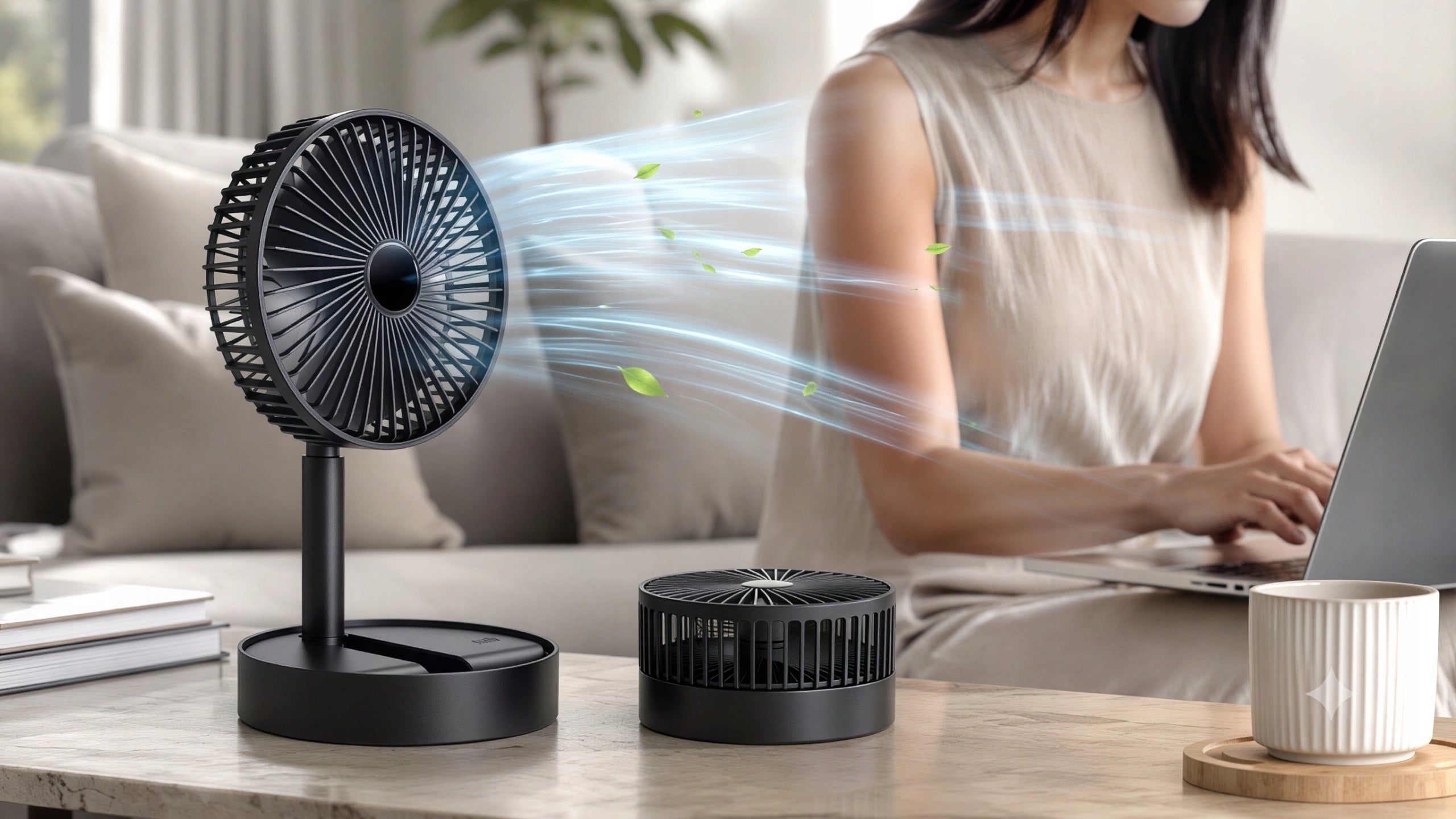 DESK FAN WIRELESS MINI WINDMILL STANDING USB BATTERY FOLDABLE Fan type table