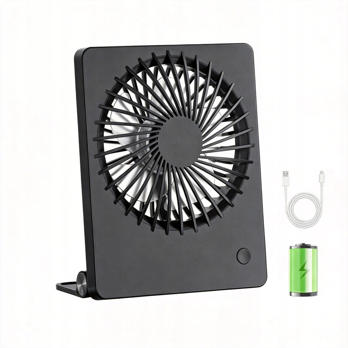 DESK FAN WIRELESS STANDING FAN BATTERY 1200mAh USB NEW Functions tilt angle adjustment