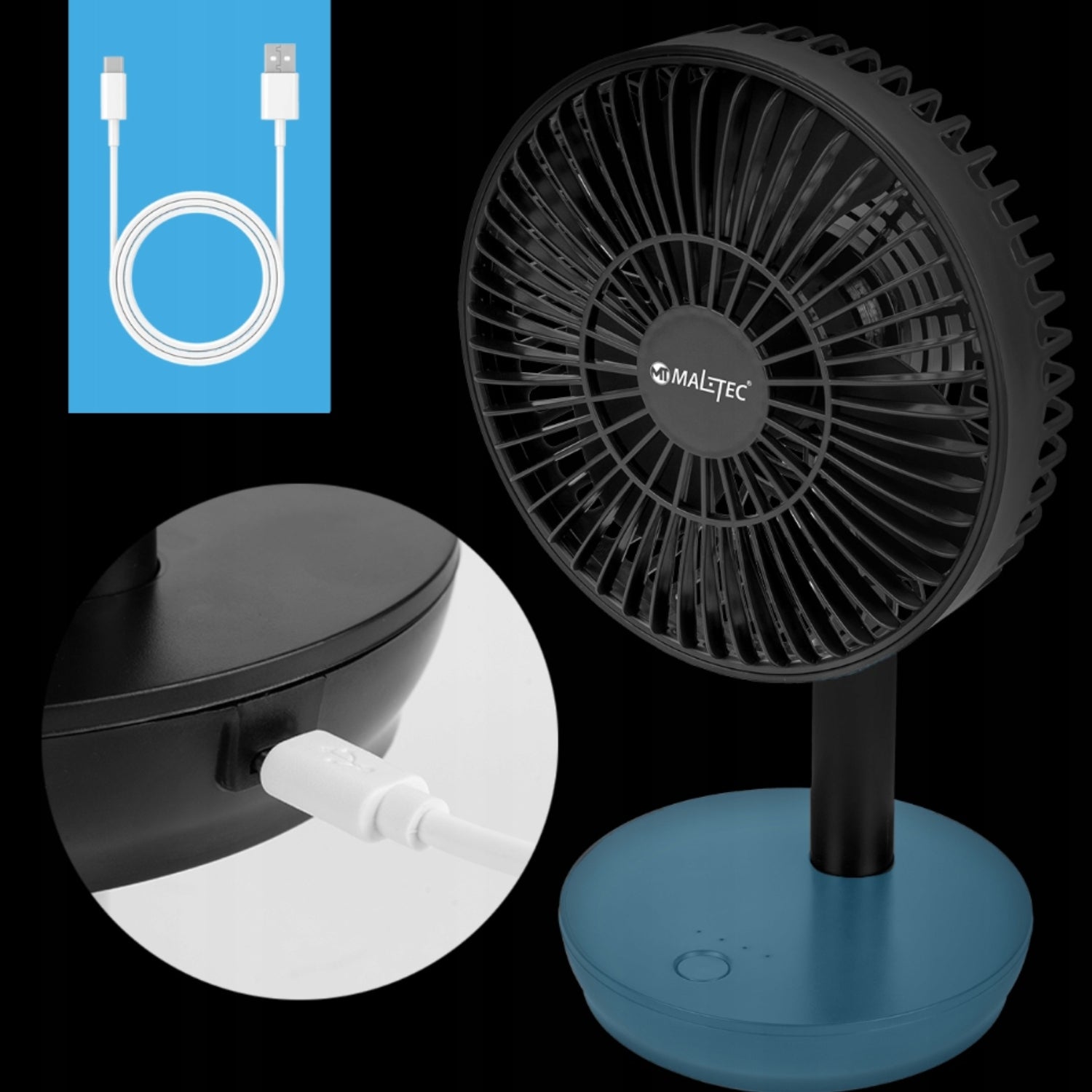 DESK FAN WIRELESS STANDING FAN BATTERY 4000MAH USB QUIET Functions tilt angle adjustment