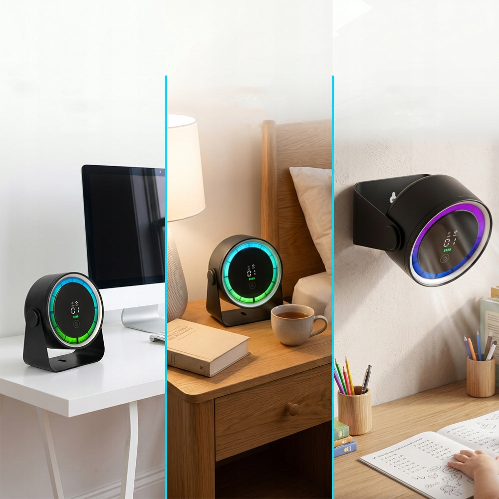 DESK FAN WITH ADJUSTABLE ANGLE 5 SPEED QUIET PORTABLE OPERATION Power supply mains