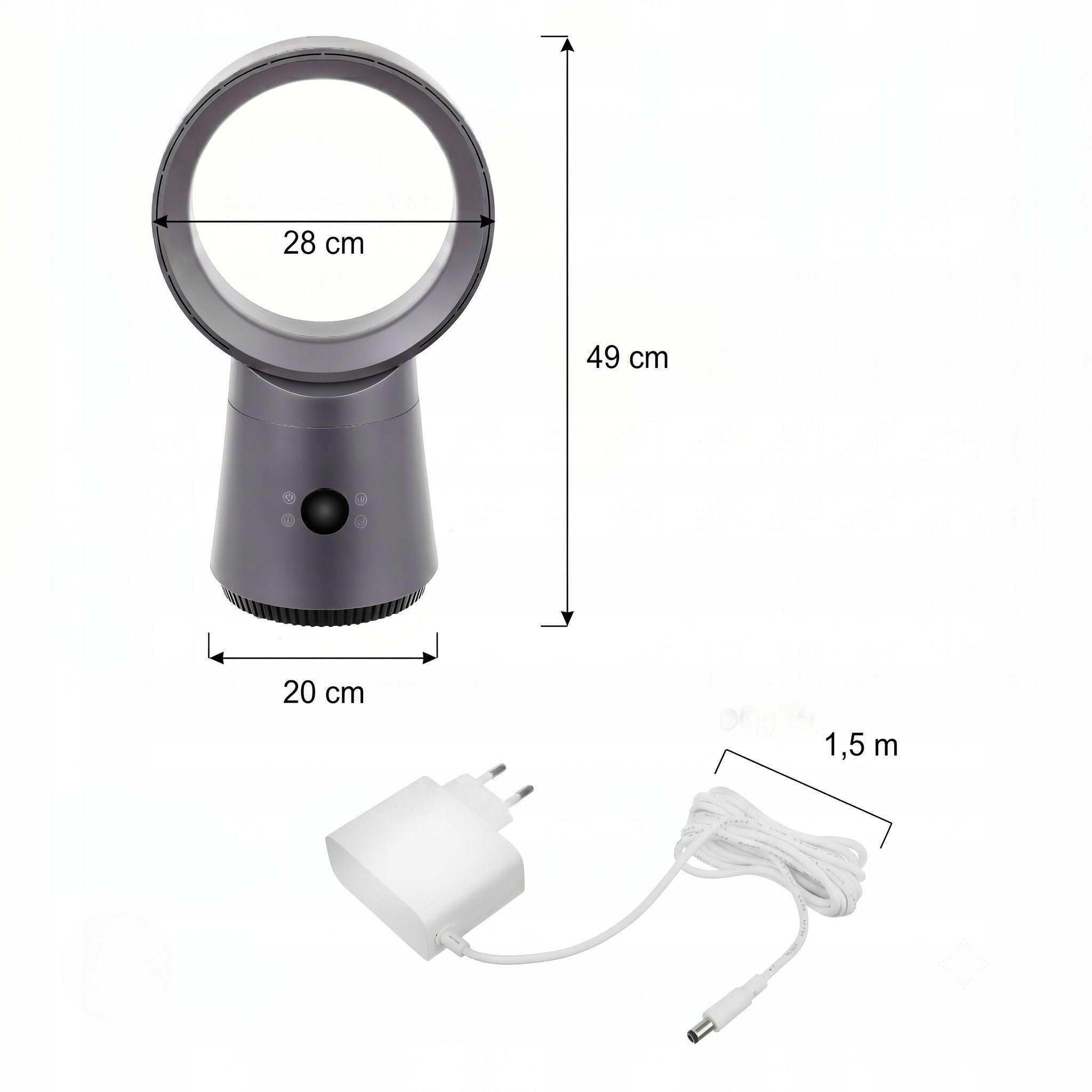 DESK FAN small fan QUIET circulator bladeless oscillation Brand Mission Air
