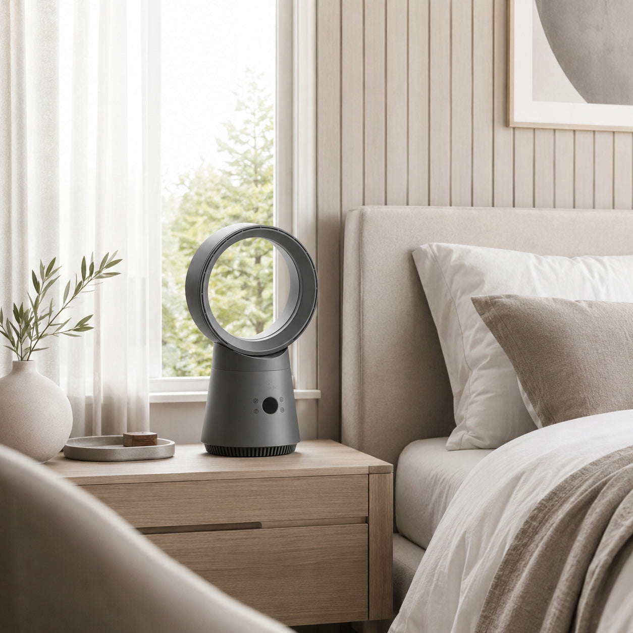 DESK FAN small fan QUIET circulator bladeless oscillation Manufacturer code Wentylator podłogowy MissionAir Zephyr Grey