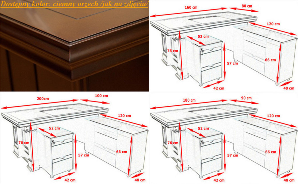 DESK FURNITURE STYLISH CABINET VENEER 160 CM Manufacturer code A103-16