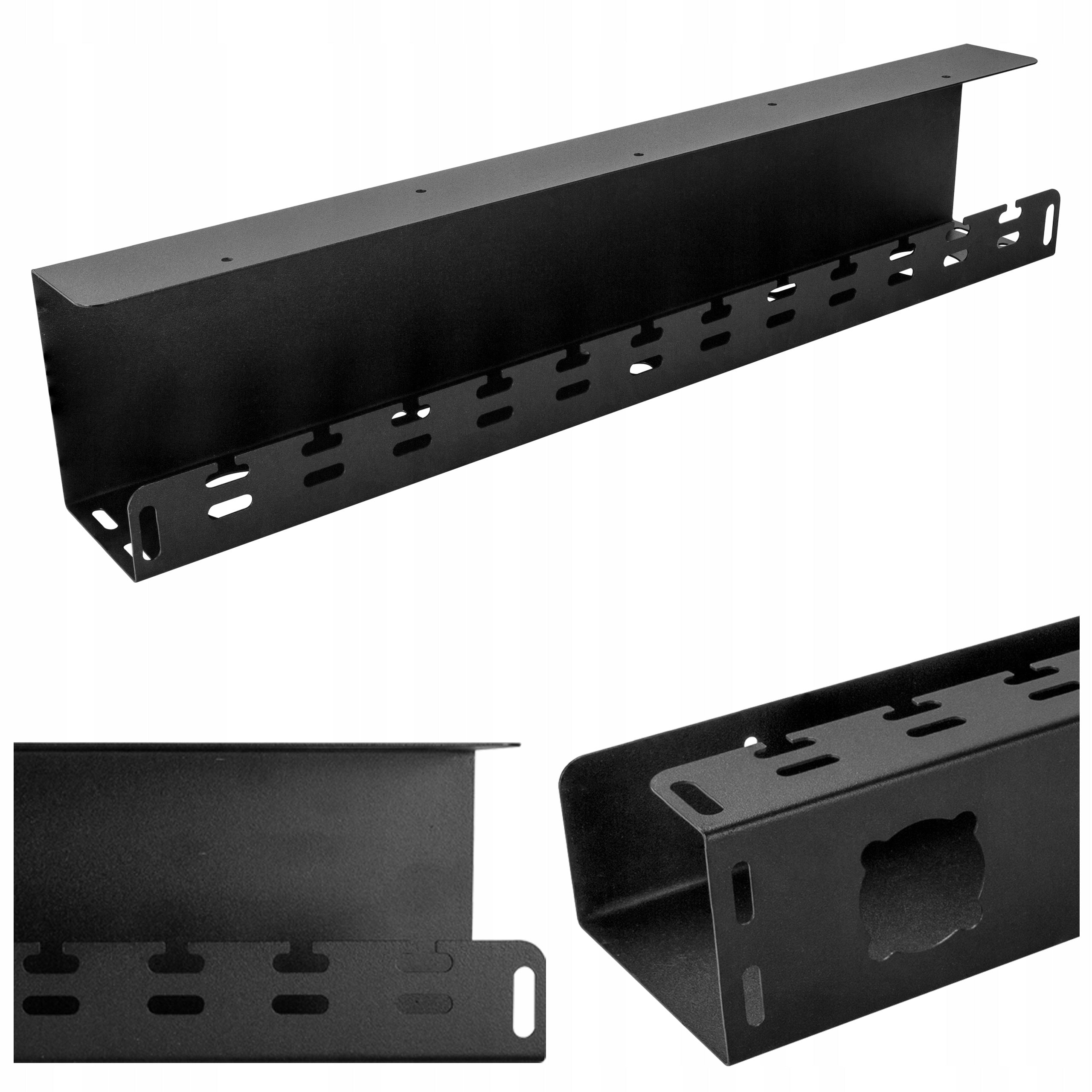DESK HOLDER TABLETOP UNDER DESK ORGANIZER FOR CABLES GRILLE BLACK