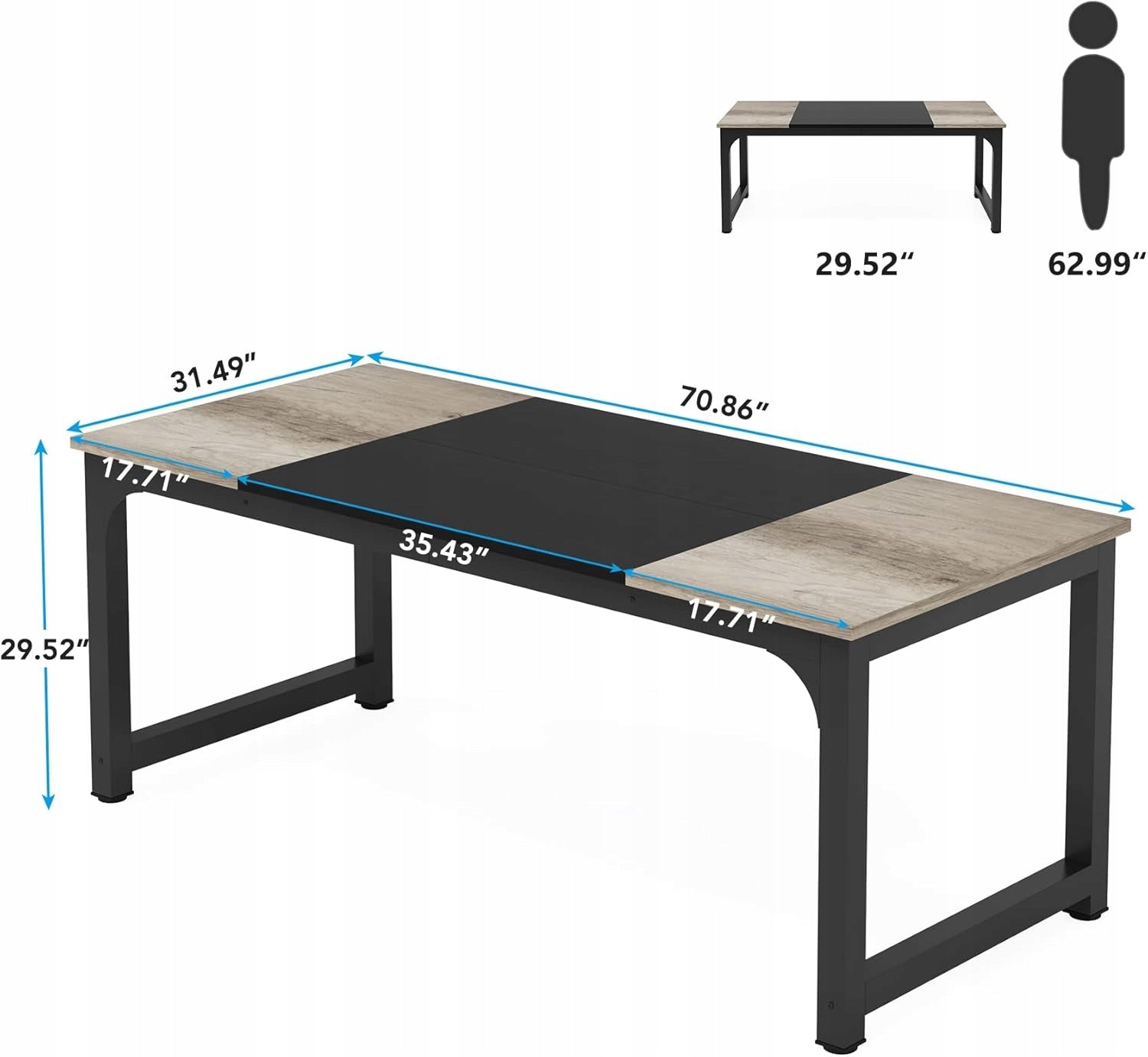 DESK LARGE STAND 180x80cm IDEAL FOR OFFICE ELEGANT HIGH QUALITY EAN (GTIN) 0099118364371