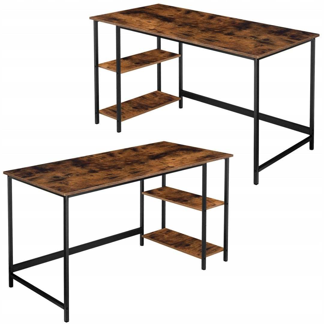 DESK LOFT TABLE 140X60CM COMPUTER FOR OFFICE WITH SHELVES RUSTIC OAK EAN (GTIN) 5904814626218