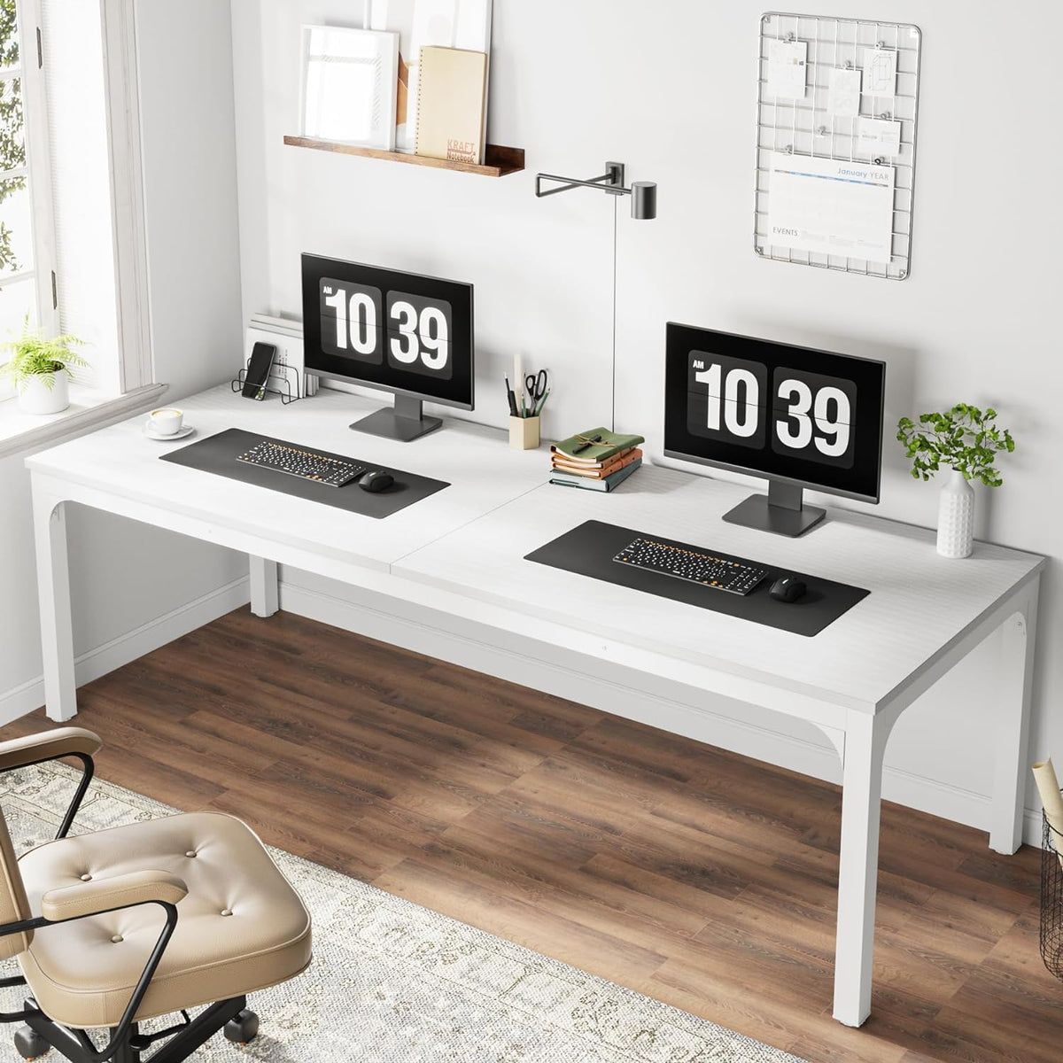 DESK LONG UNDER THE COMPUTER FOR THE OFFICE STAND HOME OFFICE ELEGANT 200CM Manufacturer code BIURKO DŁUGIE BIUROWE STANOWISKO WYTRZYMAŁE