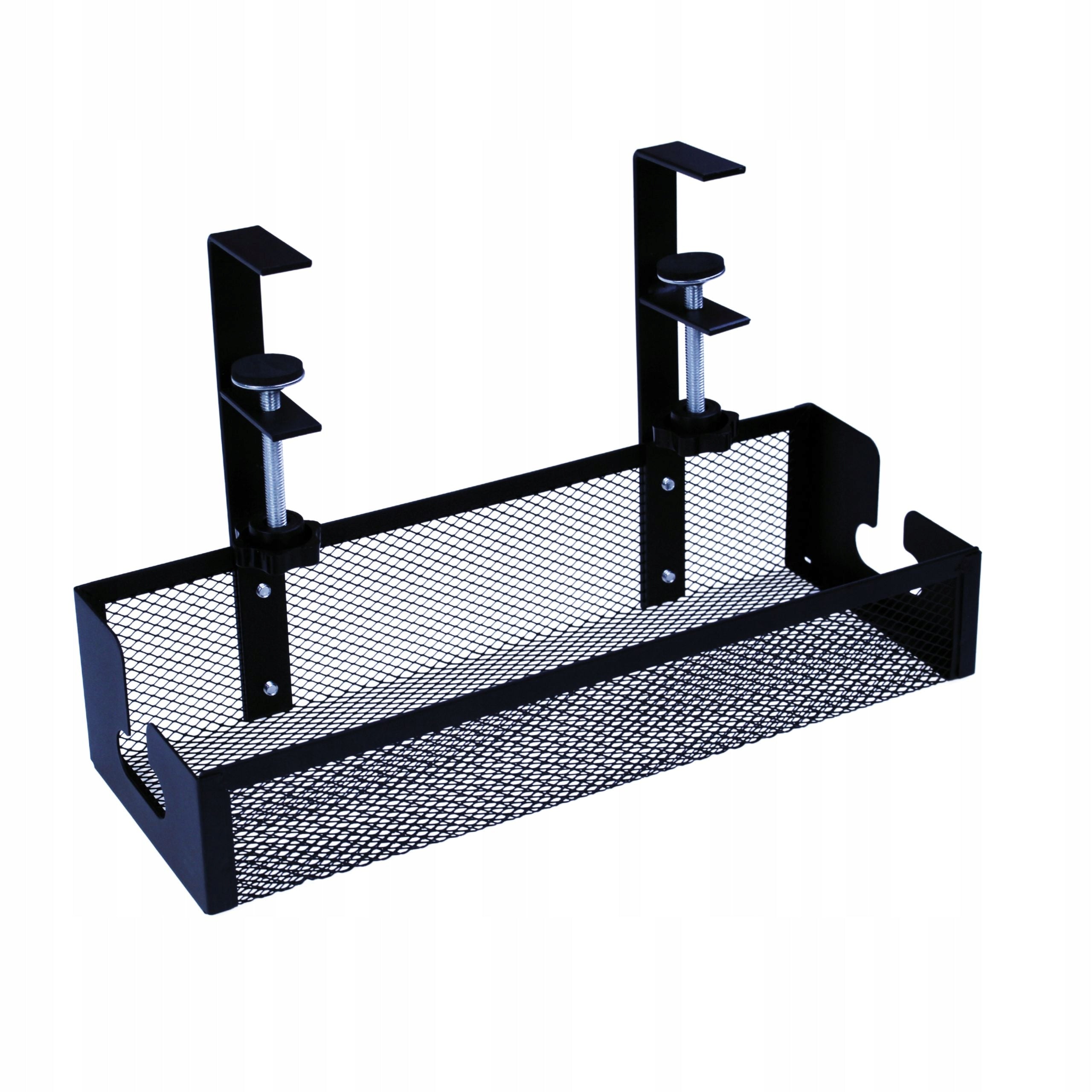 DESK ORGANIZER FOR CABLES SHELF UNDER THE COUNTERTOP GRILLE CABLE HOLDER Color black