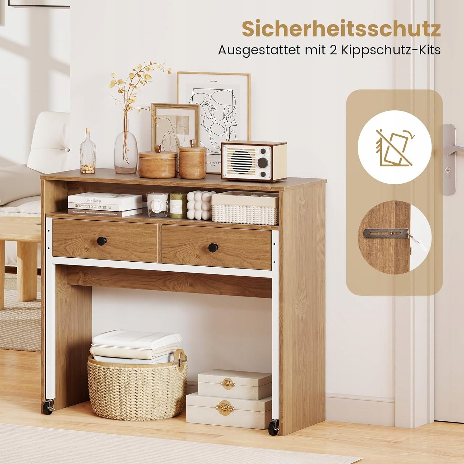 DESK SMALL RETRACTABLE ELEGANT HIGH QUALITY FOR HOME OFFICE 2 DRAWERS Manufacturer code BIURKO MAŁE WYSUWANE ELEGANCKIE DWIE SZUFLADY