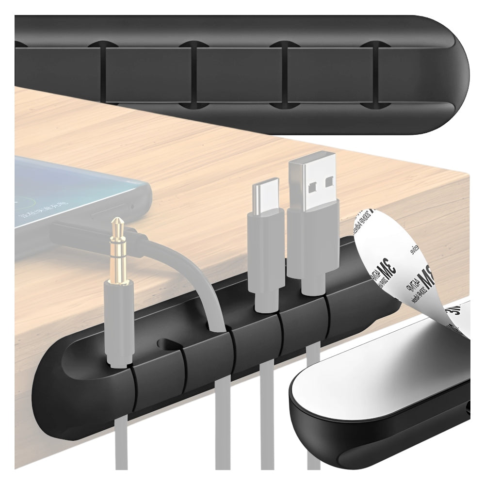 DESK WIRE CABLE ORGANIZER HOLDER FOR 5 CABLES