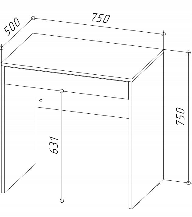 DESK WITH DRAWER CASHMERE FOR YOUTH ROOM 75 CM FOCUS FurnitureCraft Manufacturer code 5906893852939