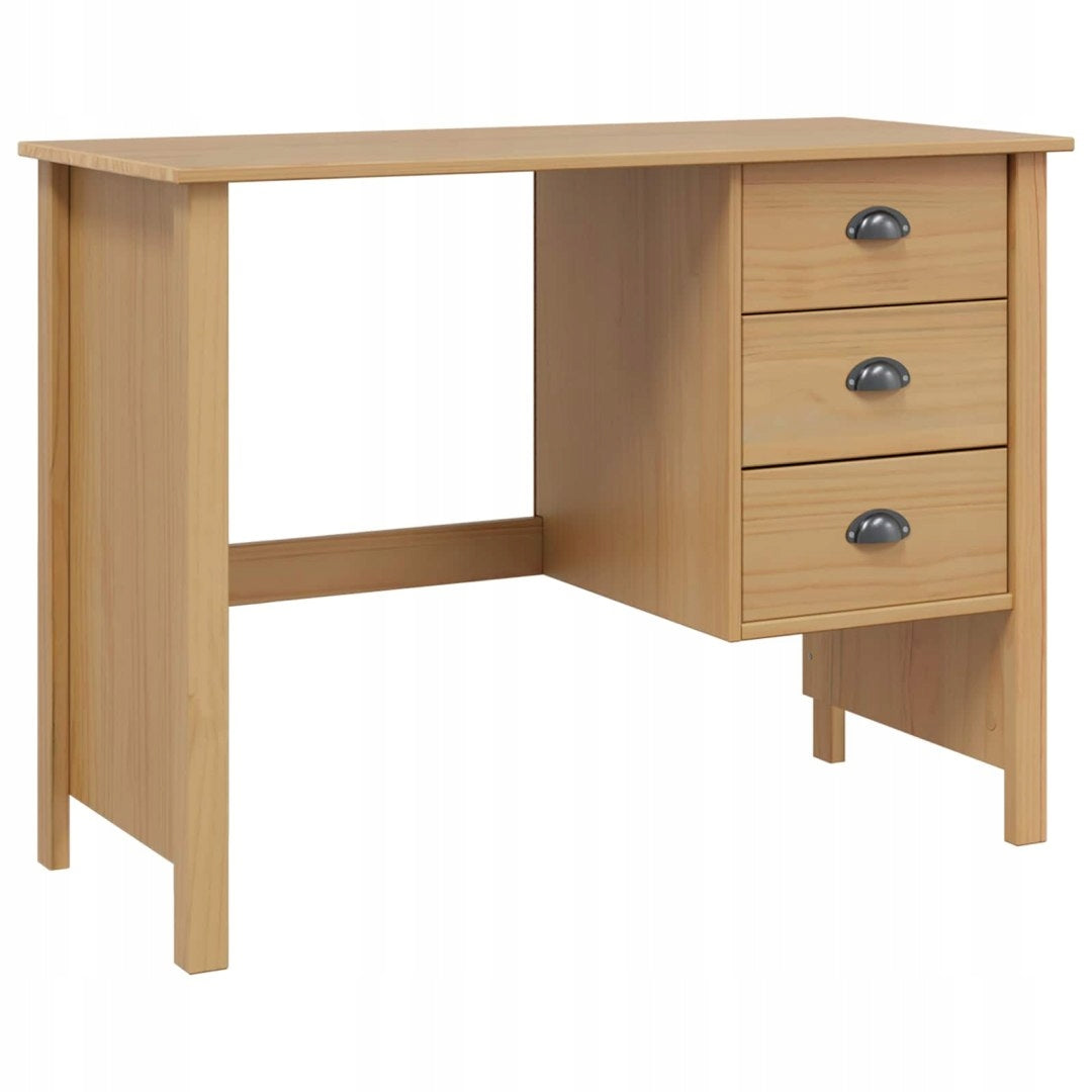 DESK WITH DRAWERS HONEY BROWN 100X45X74CM Tabletop shape rectangular