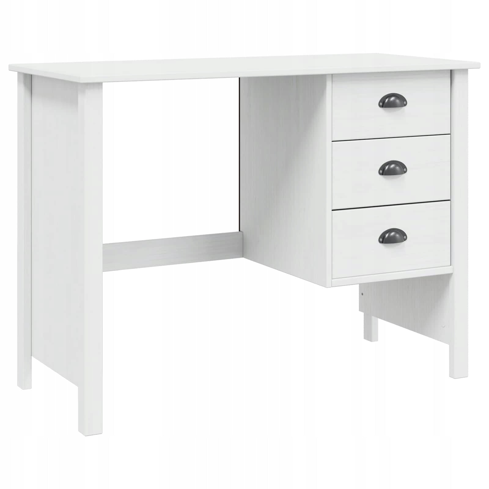 DESK WITH DRAWERS WHITE 100X45X74CM SOLID PINE WOOD