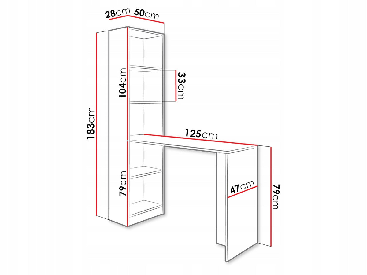 DESK with bookcase PAVLO - Desk for office TABLE EAN (GTIN) 5903211100734