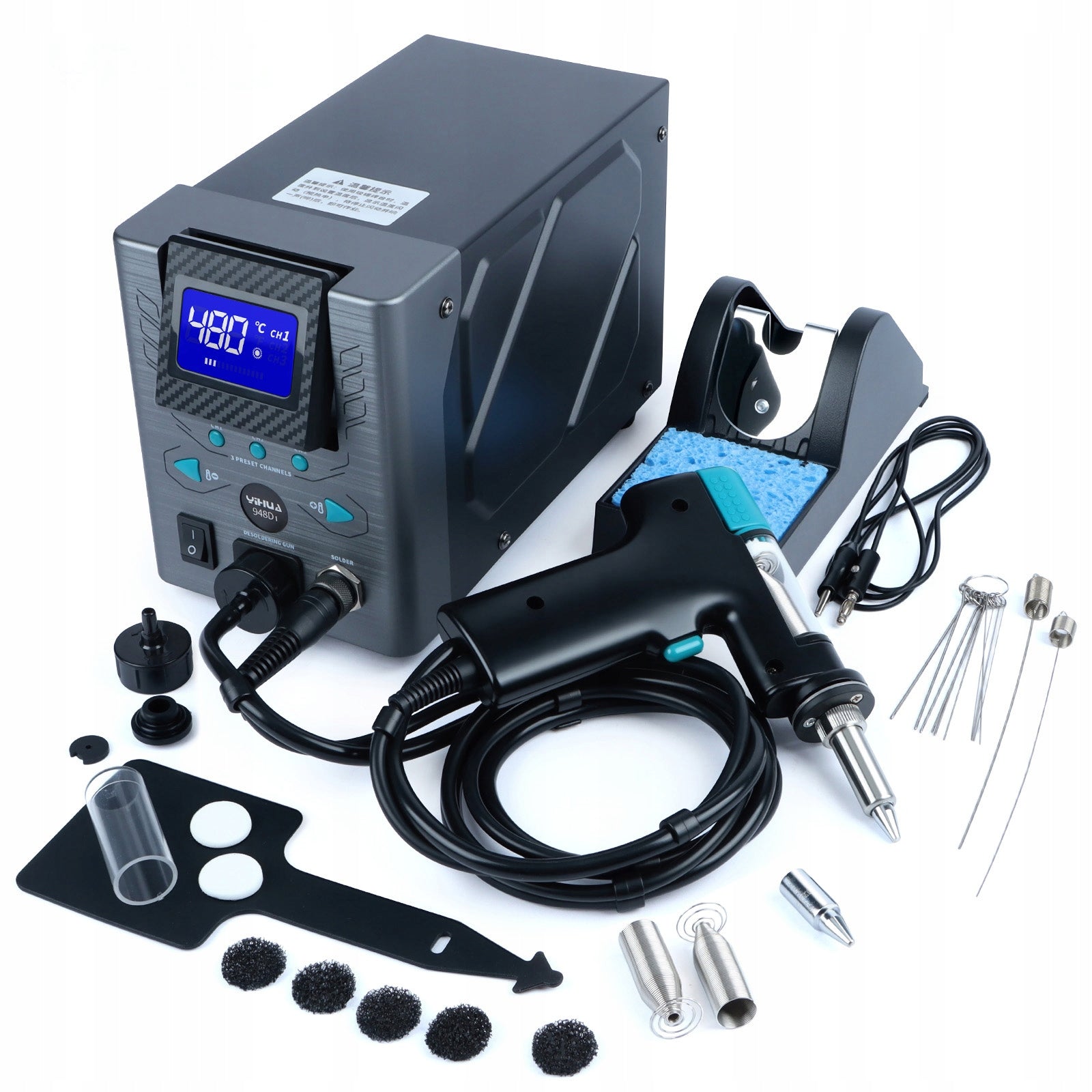 DESOLDERING STATION YIHUA 948D-I 110W LCD 3 MEMORY AUTO SLEEP CALIBRATION