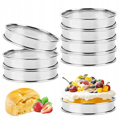 DESSERT RINGS 8 PIECES FOR BAKING 10 CM STAINLESS STEEL