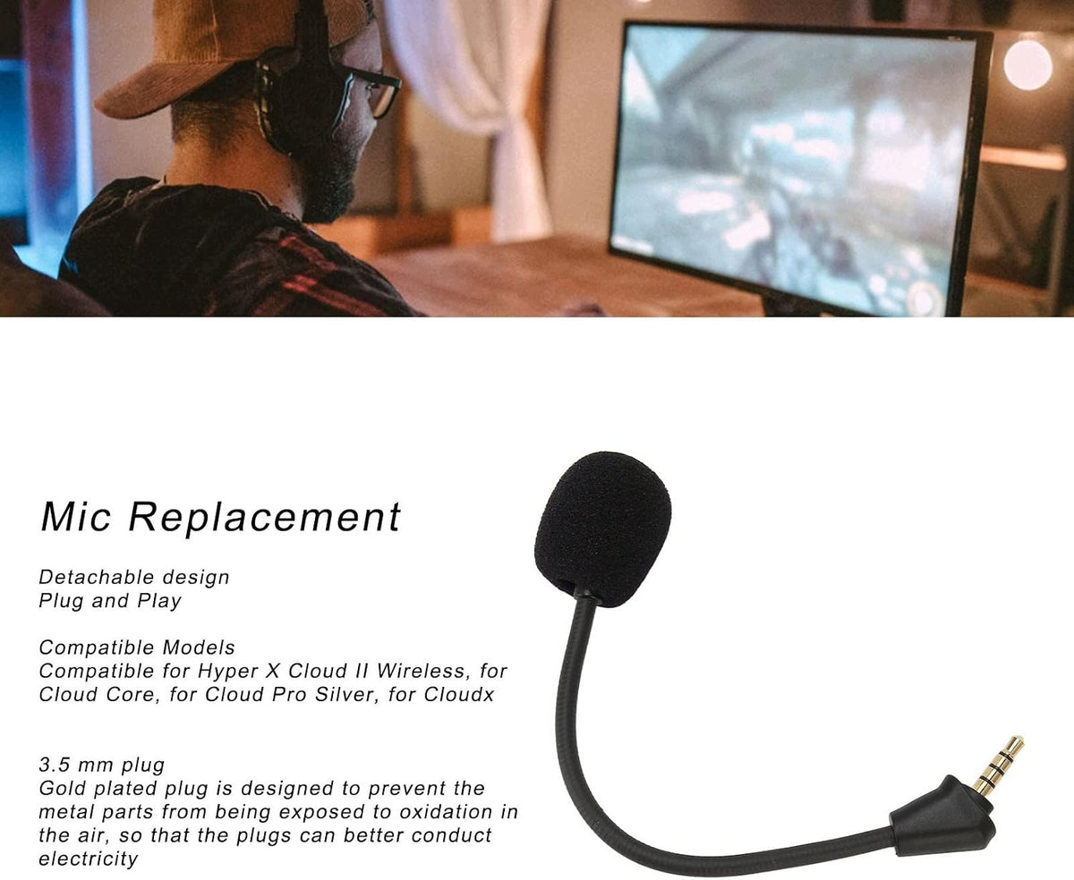 DETACHABLE MICROPHONE FOR GAMING HEADPHONES NOISE CANCELLATION 3,5MM Manufacturer code MIKROFON GAMINGOWY ODŁĄCZANY REDUKCJA SZ