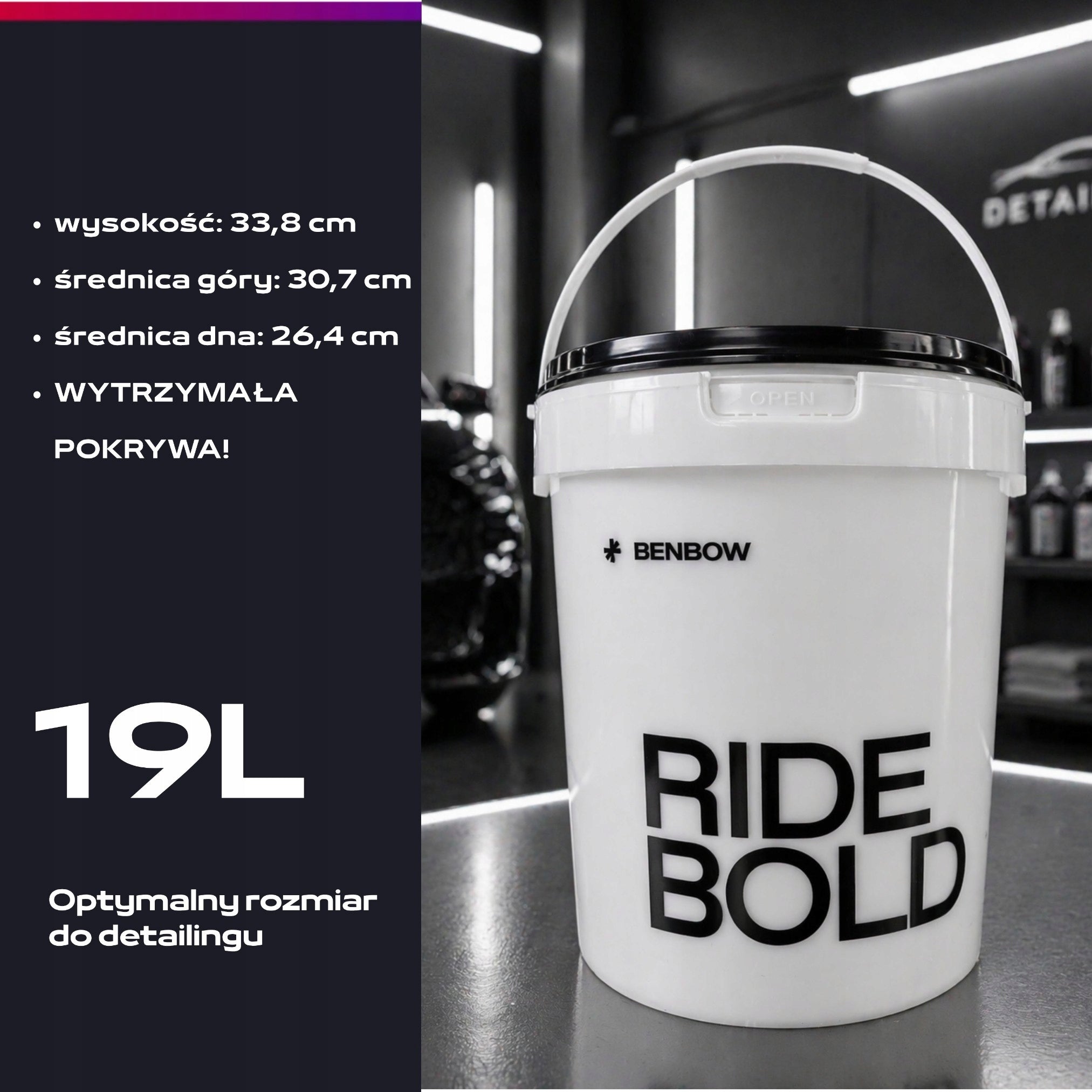 DETAILING BUCKET + DIRT SEPARATOR + RIDE BOLD GRADUATED lid! Packaging status original