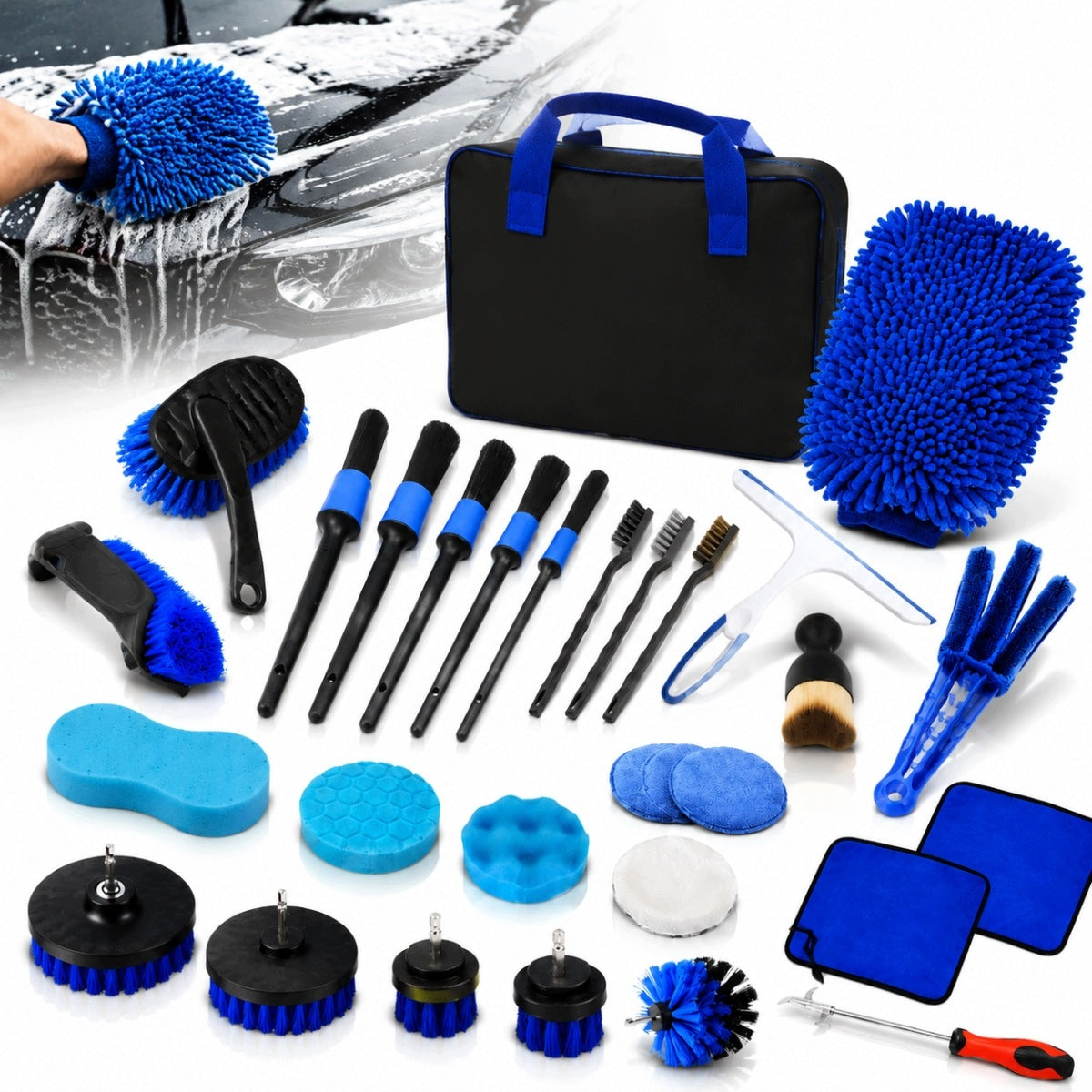 DETAILING KIT FOR CLEANING CAR BRUSH PADS ORGANIZER