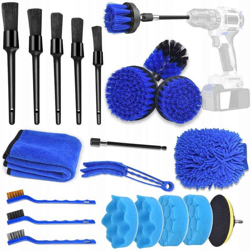 DETAILING SET for car cleaning 21 pieces Brushes Microfiber Brushes