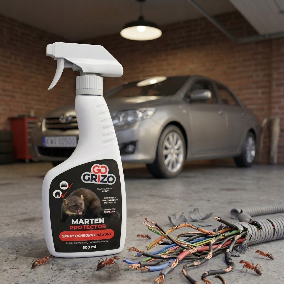 DETERRENT FOR MARTEN SPRAY PREPARATION LIQUID FOR GARAGE CAR 500ML Manufacturer code Środek spray do odstraszania kun 250ml