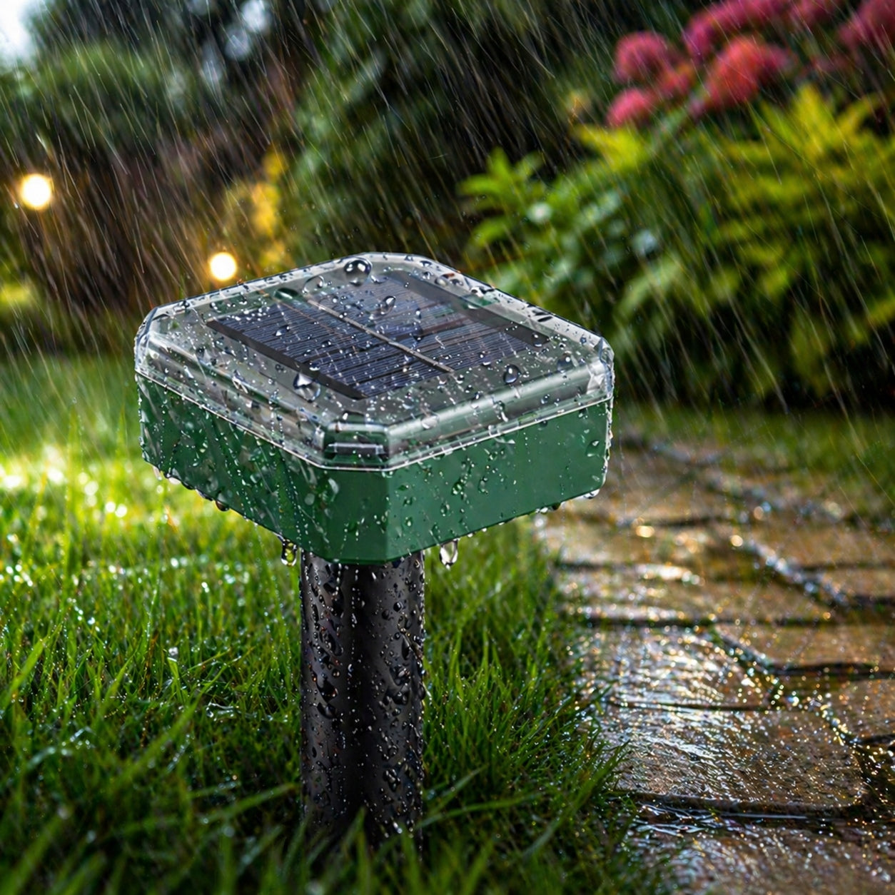DETERRENT FOR MOLES VOLES MICE MARTENS RODENTS SOLAR VIBRATION 850m² Batteries included no