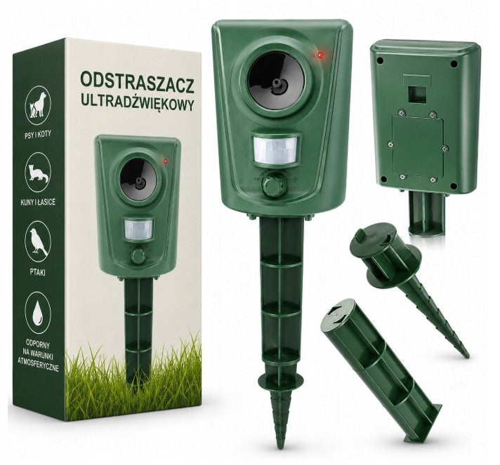 DETERRENT KUN ULTRASONIC DOGS BIRDS CATS MICE SCARE