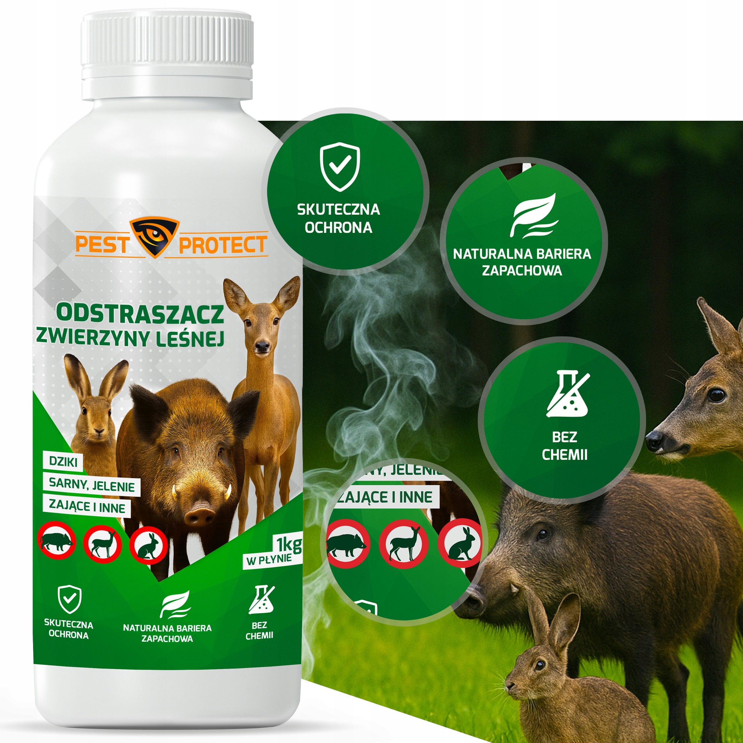DETERRENT REMEDY FOR WILD BOAR DEER HARES DEER NATURAL LIQUID Packaging status original