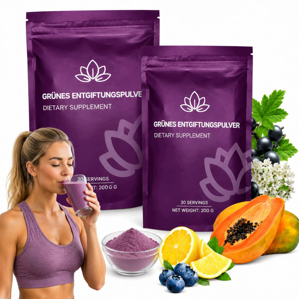 DETOX cleansing of the body, intestines | supplement for abdominal BLOATING 2x200g