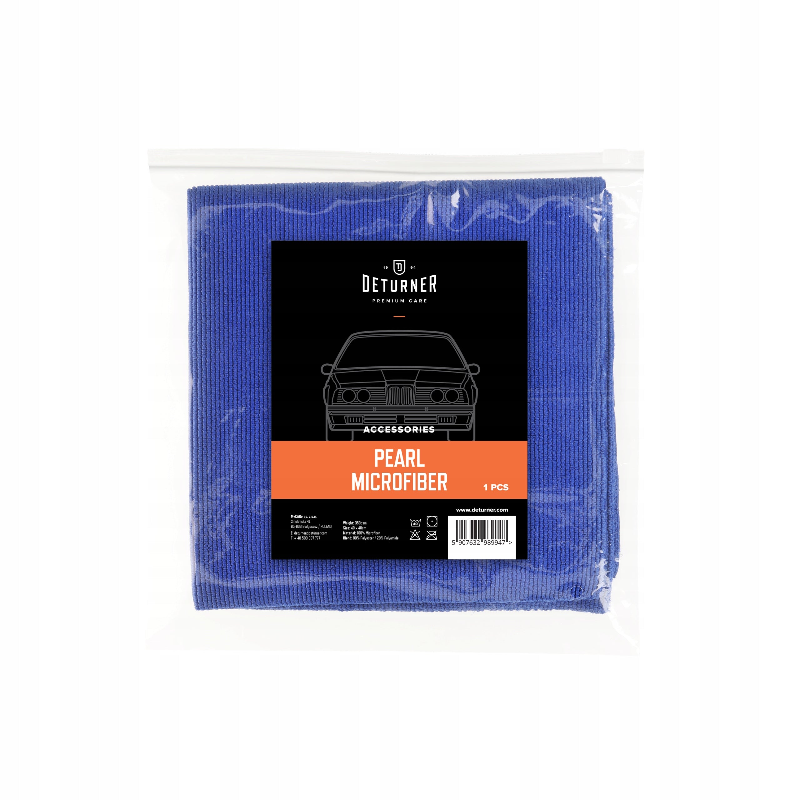 DETURNER Pearl Microfiber 40x40cm 350gsm - edgeless microfiber 1pcs